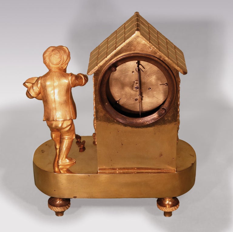 19th Century French Ormolu Mantel Hen House Clock For Sale at 1stDibs