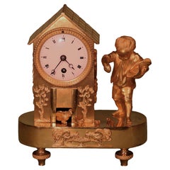 Antique 19th Century French Ormolu Mantel Hen House Clock