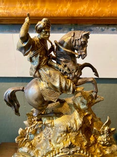 19th Century French Ormolu Mantle Clock in Orientalist Motif