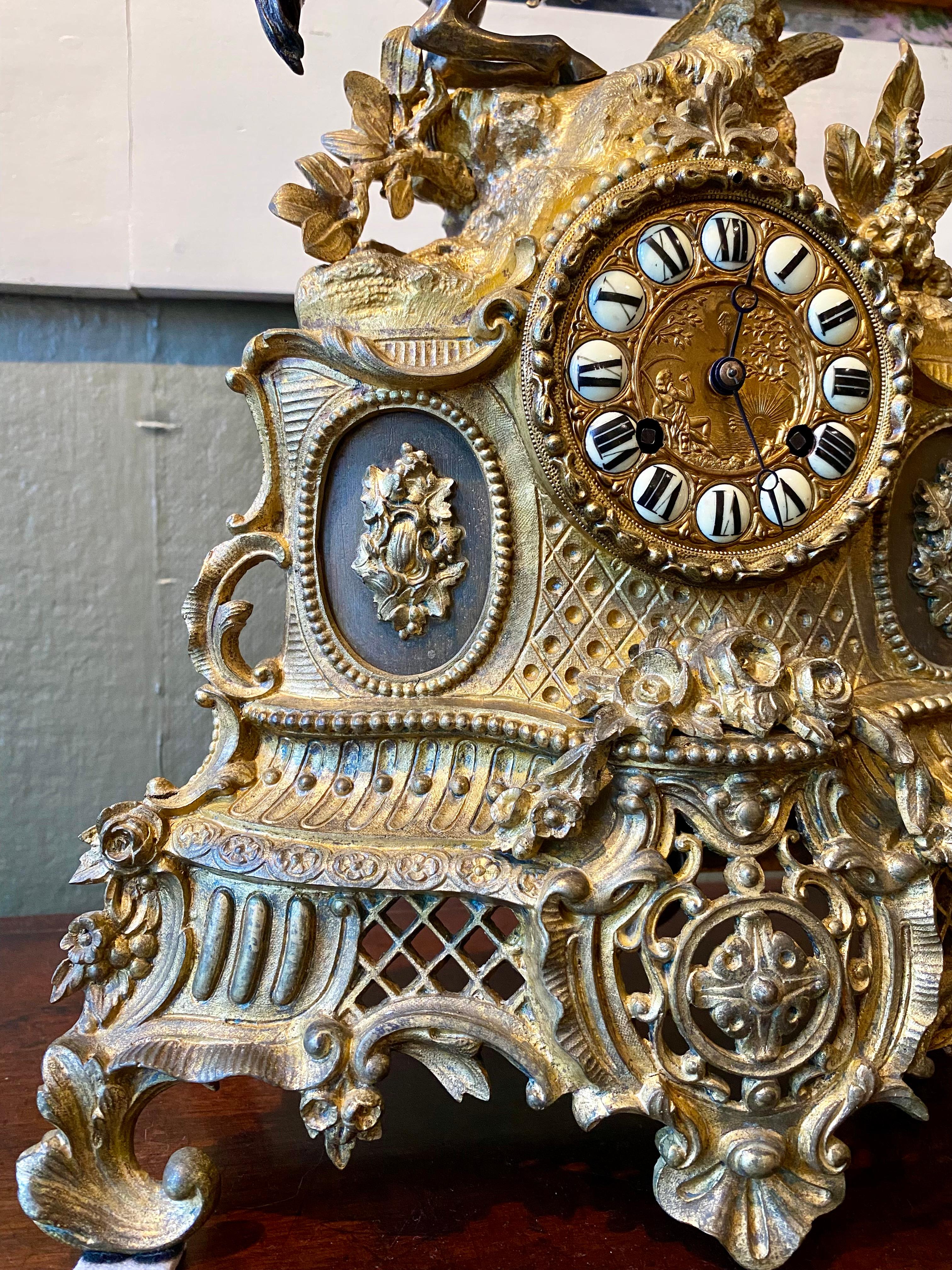 Moorish 19th Century French Ormolu Mantle Clock in Orientalist Motif For Sale