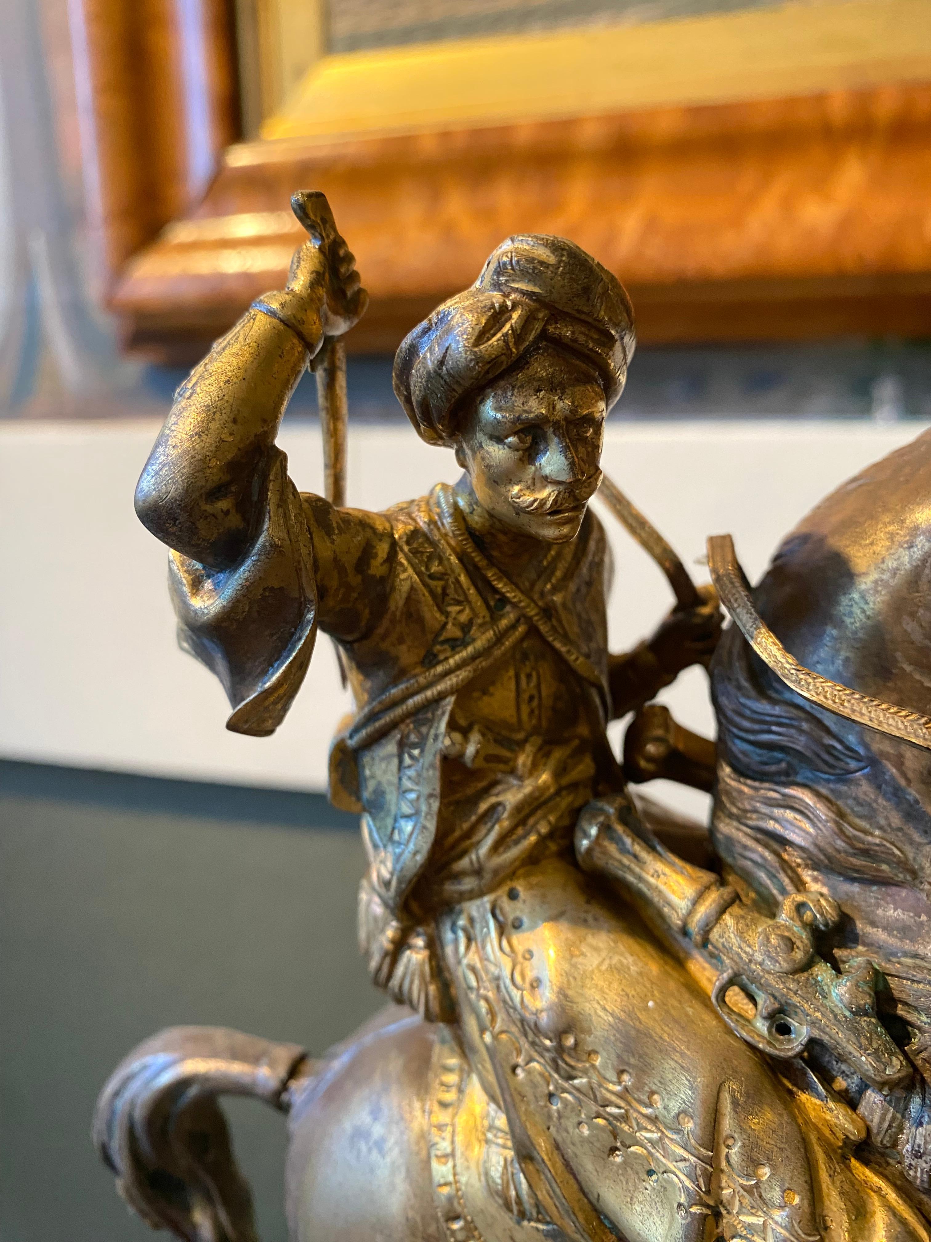 19th Century French Ormolu Mantle Clock in Orientalist Motif For Sale 3