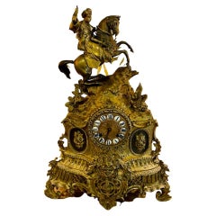 Pendule de cheminée française du 19ème siècle à motif orientaliste