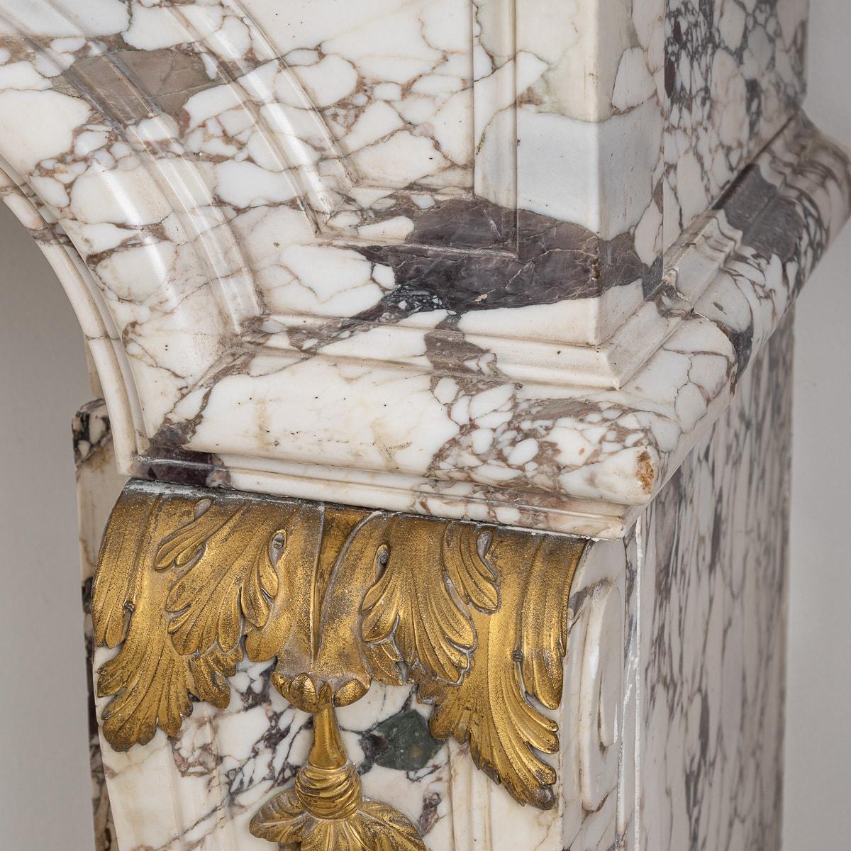 19th Century French Ormolu Mounted Breche Violette Marble Fireplace c.1870 For Sale 12