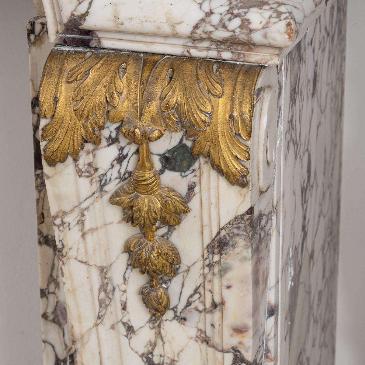 19th Century French Ormolu Mounted Breche Violette Marble Fireplace c.1870 For Sale 13