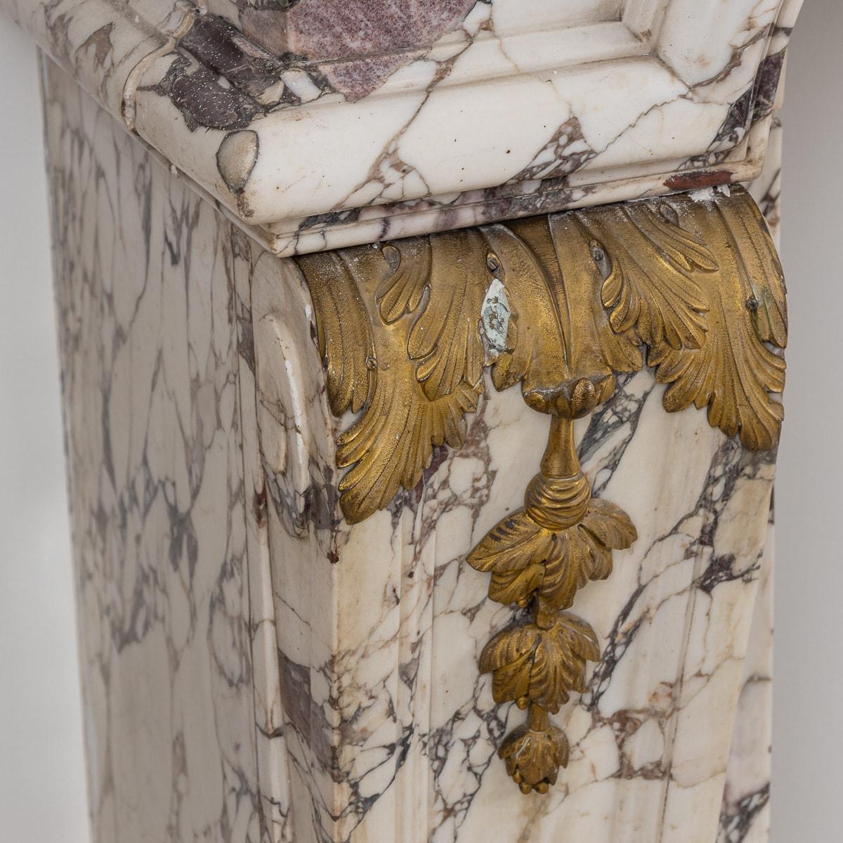 19th Century French Ormolu Mounted Breche Violette Marble Fireplace c.1870 For Sale 15