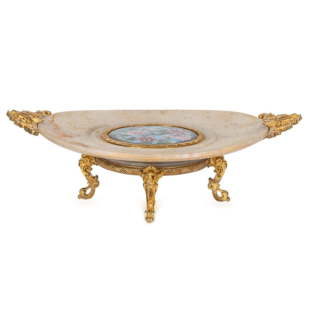 Other 19th Century French Ormolu Mounted Onyx Marble & Enamel Centrepiece c.1880 For Sale
