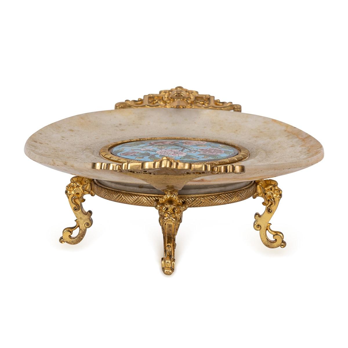 19th Century French Ormolu Mounted Onyx Marble & Enamel Centrepiece c.1880 For Sale 1