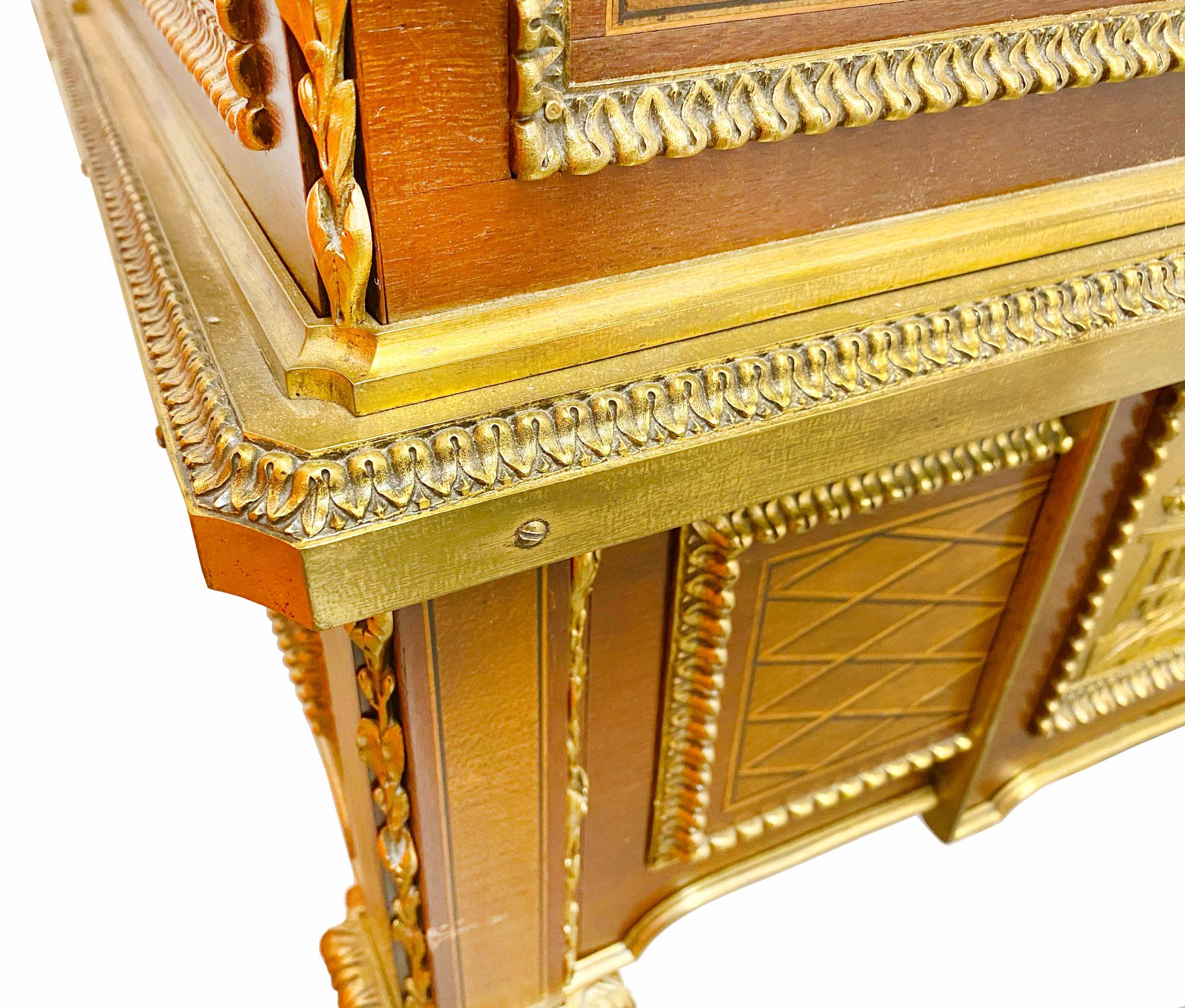 Louis XV 19th Century French Ormolu-Mounted Rolltop Desk by Alfred Beurdeley For Sale