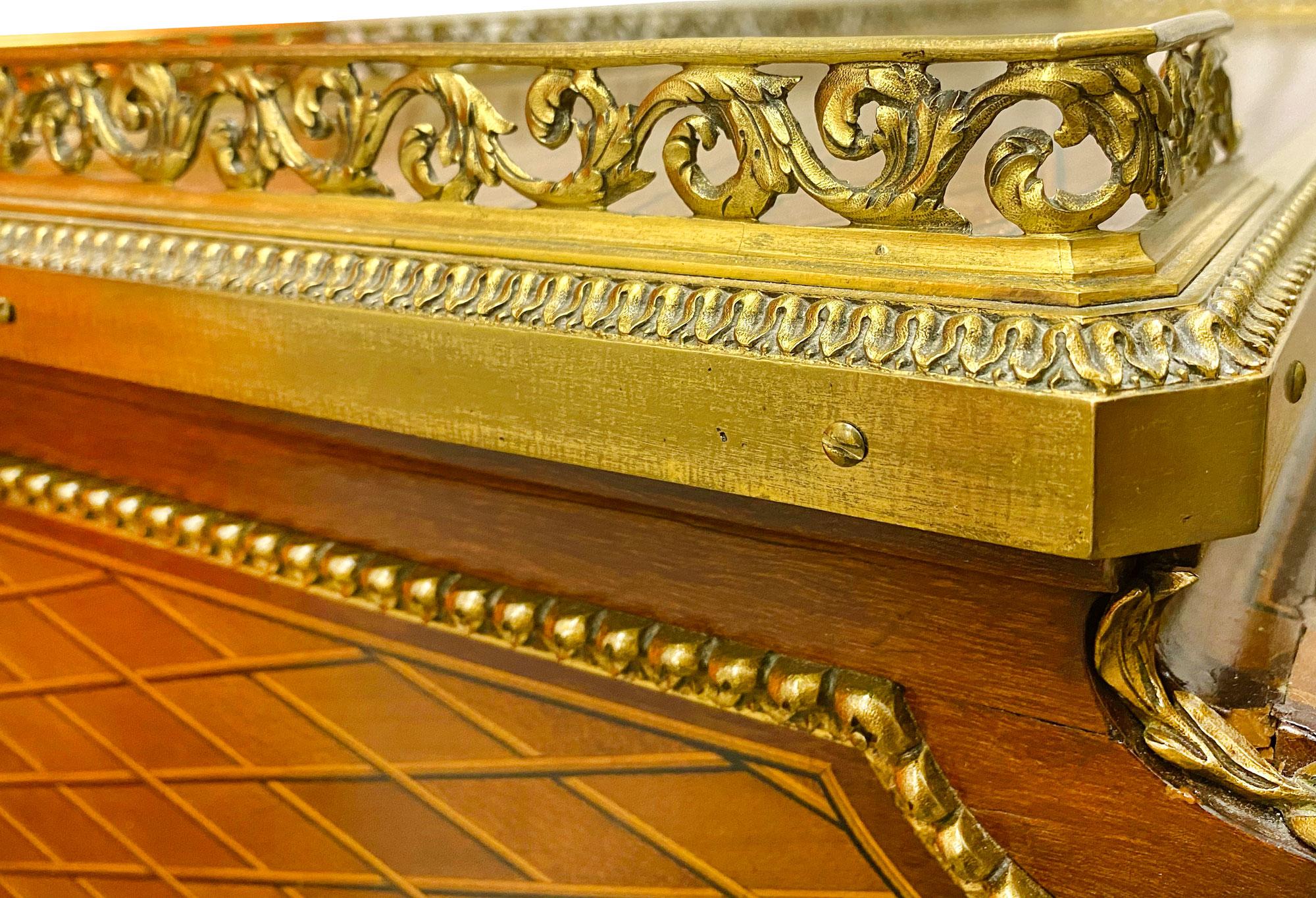 19th Century French Ormolu-Mounted Rolltop Desk by Alfred Beurdeley For Sale 2