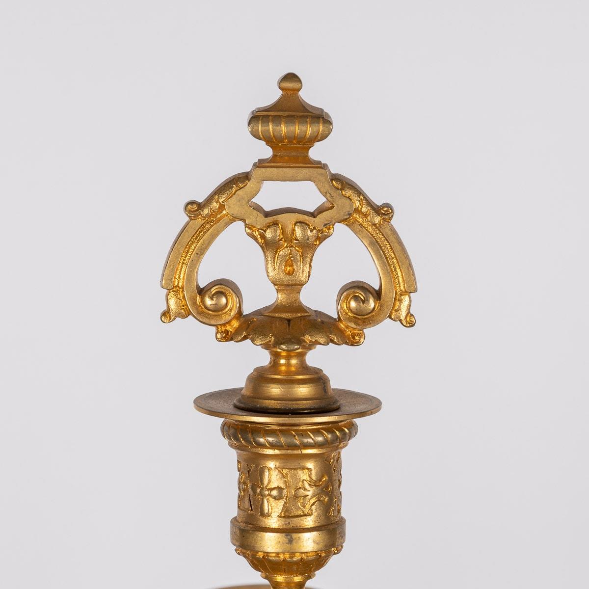 19th Century French Ormolu-Mounted Rouge Griotte Nine-Light Candelabra, c.1870 For Sale 4