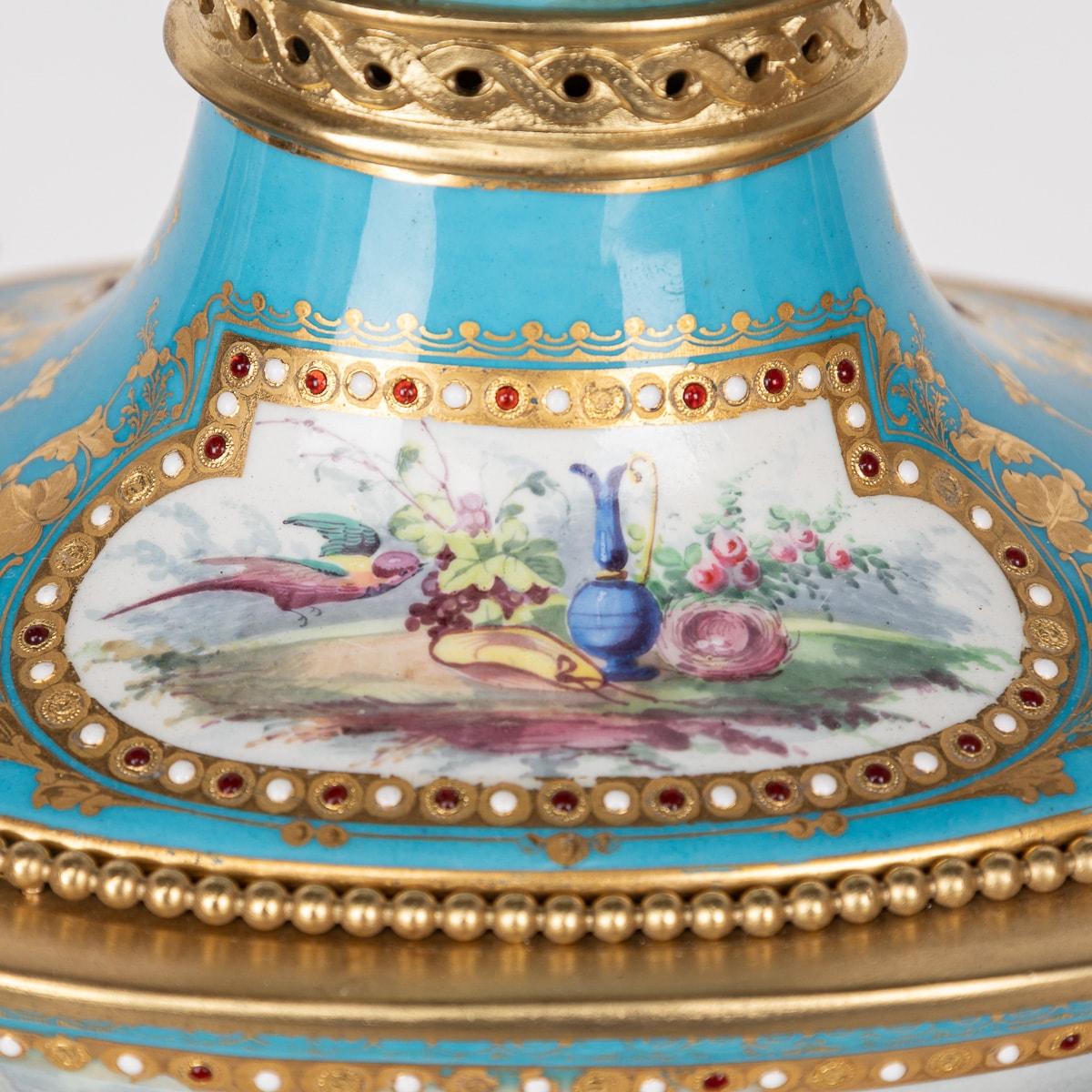 19th Century French Ormolu Mounted Sevres Style Porcelain Mantle Clock c.1870 For Sale 13