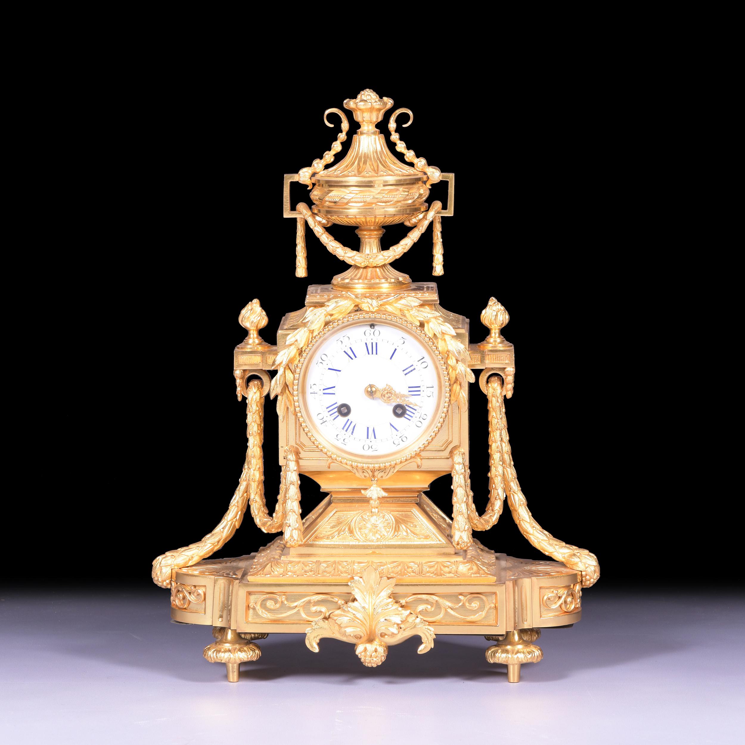 19th Century French Ormolu Neoclassical Style Mantle Clock In Excellent Condition In Dublin, IE