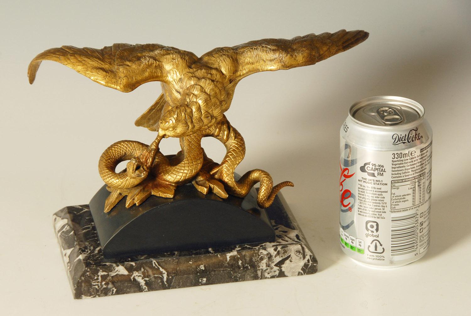 19th Century French Ormolu on Bronze Study of an Eagle Attacking a Snake For Sale 4