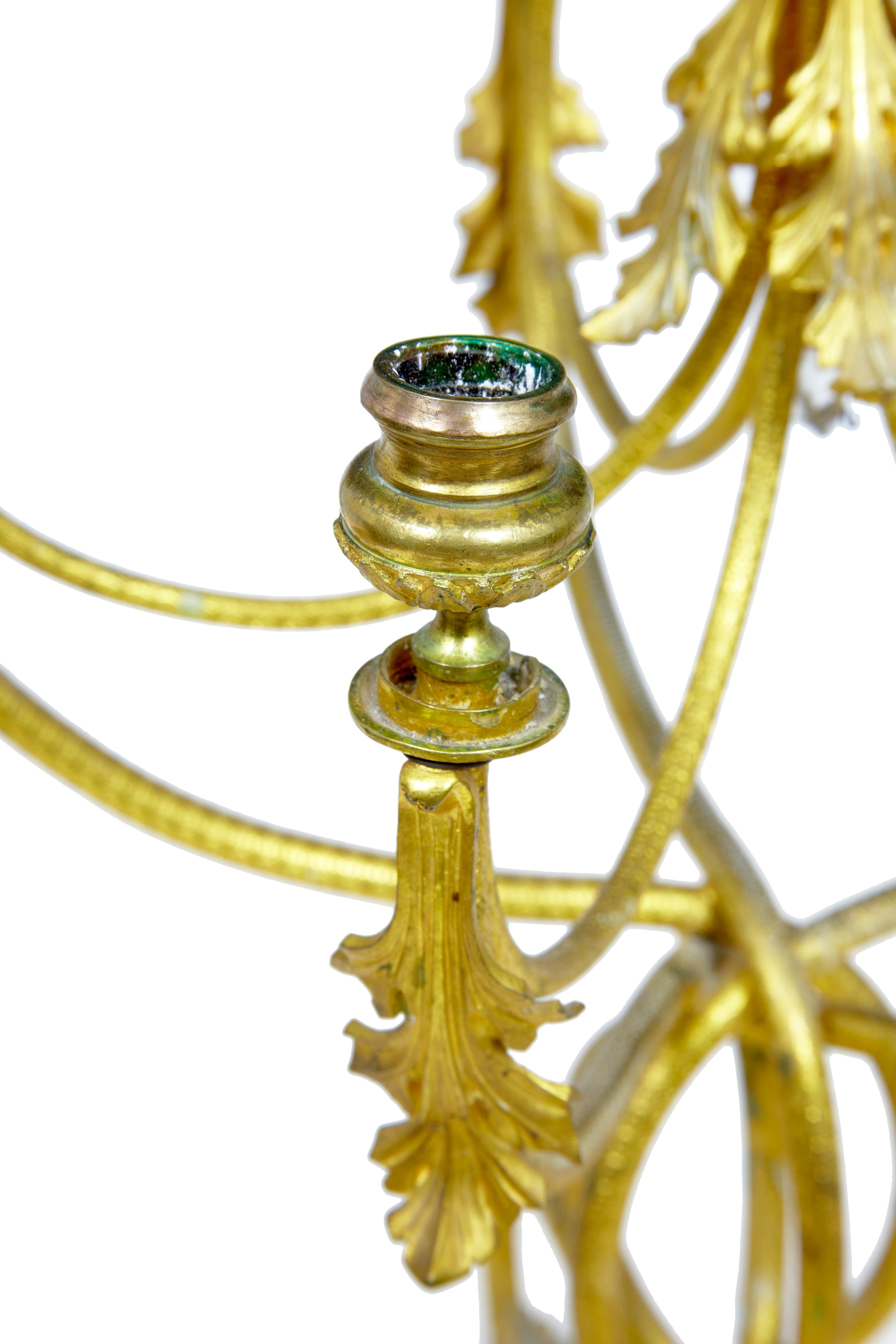 Engraved 19th Century French Ormolu Six-Candle Candelabrum