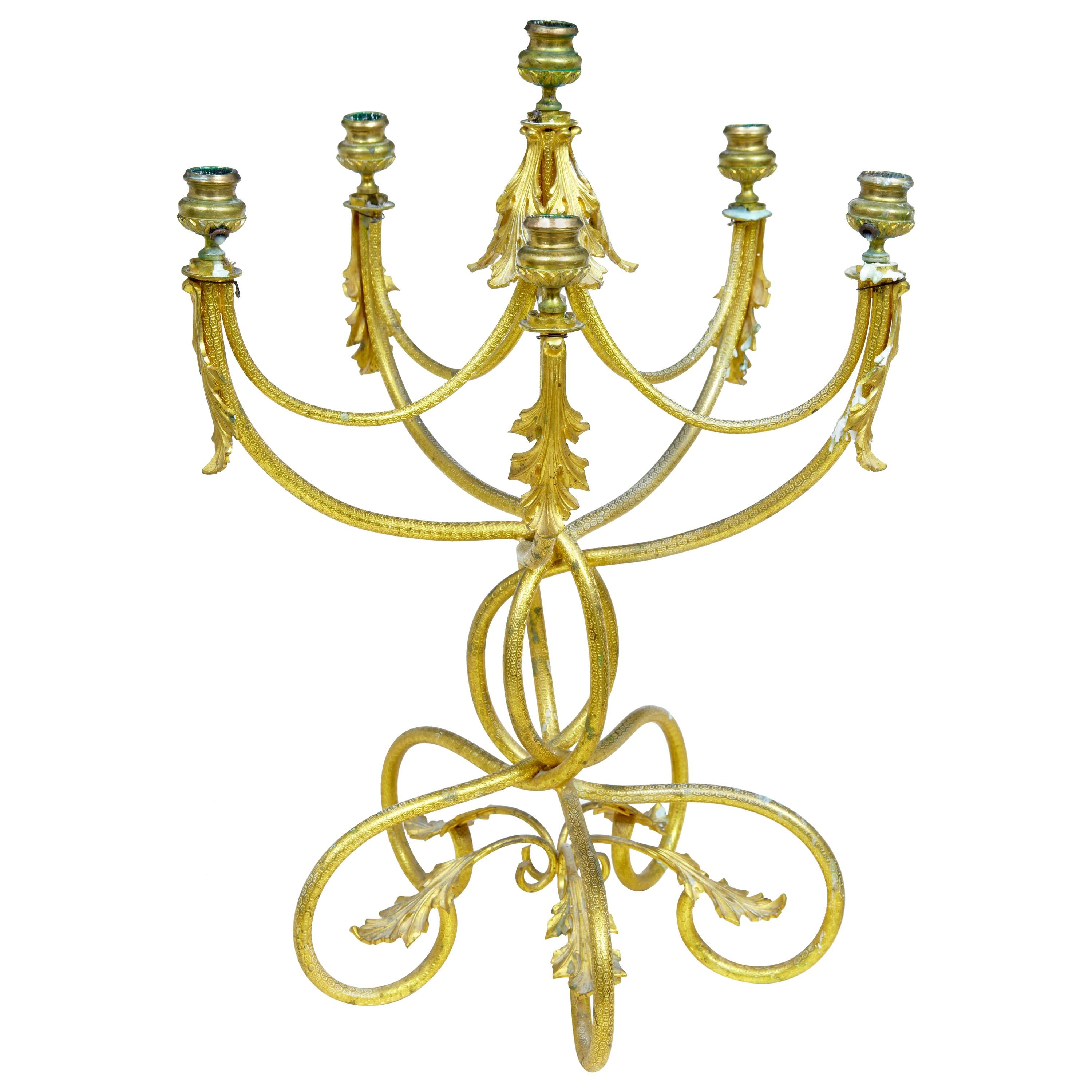 19th Century French Ormolu Six-Candle Candelabrum