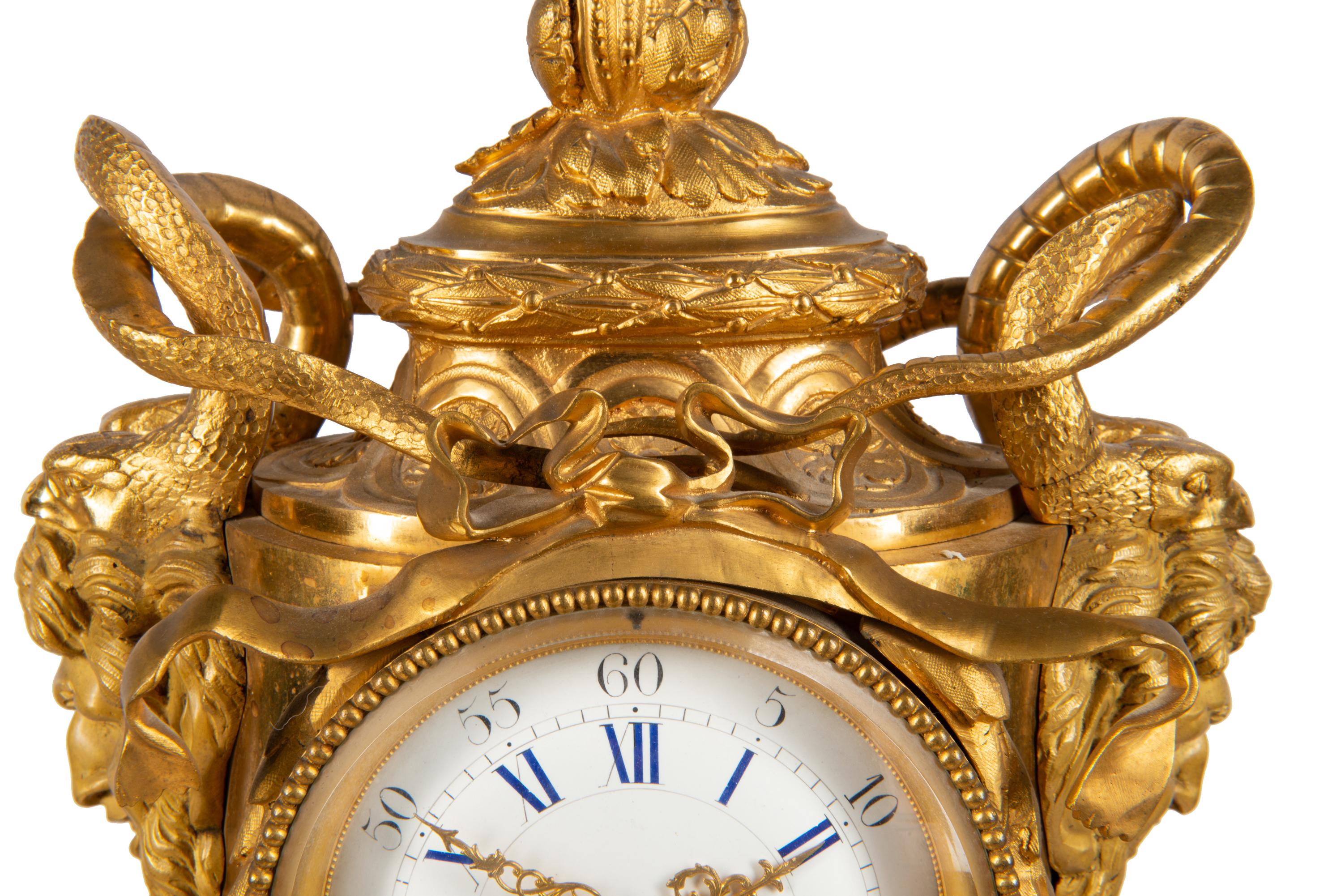 19th Century French Ormolu Urn Shape Mantel Clock For Sale at 1stDibs