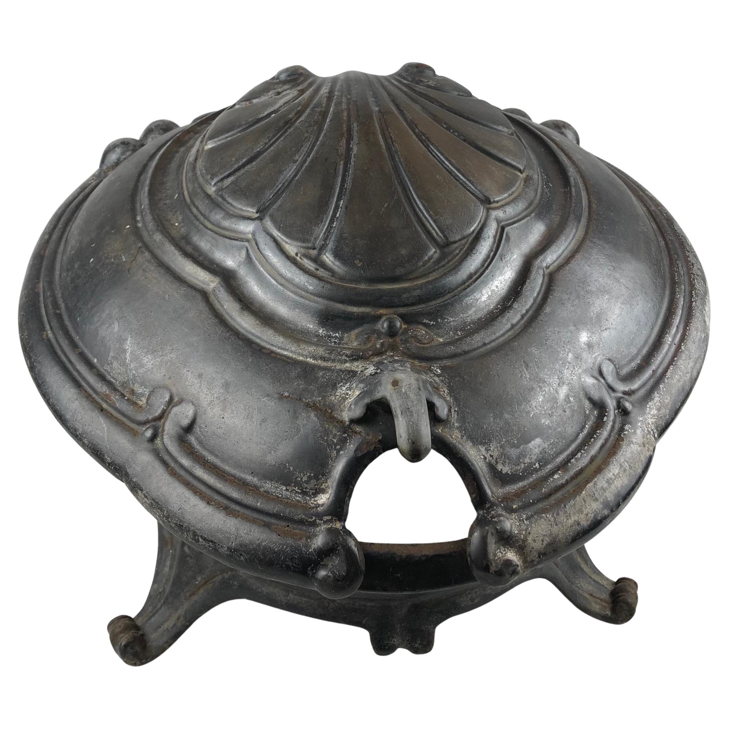 19th Century French Ornate Cast Iron Fire Basket in Rococo Style