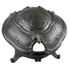 19th Century French Ornate Cast Iron Fire Basket in Rococo Style