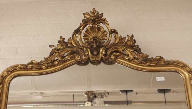 19th Century French Ornate Gold Gilt Mirror with Center Cartouche For ...
