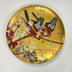 19th Century French Ornithological Faience Charger by Montereau