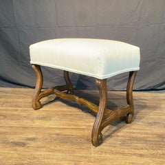 19th Century French Os de Mouton Bench with Original Gilt Accents
