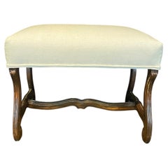 19th Century French Os de Mouton Bench with Original Gilt Accents