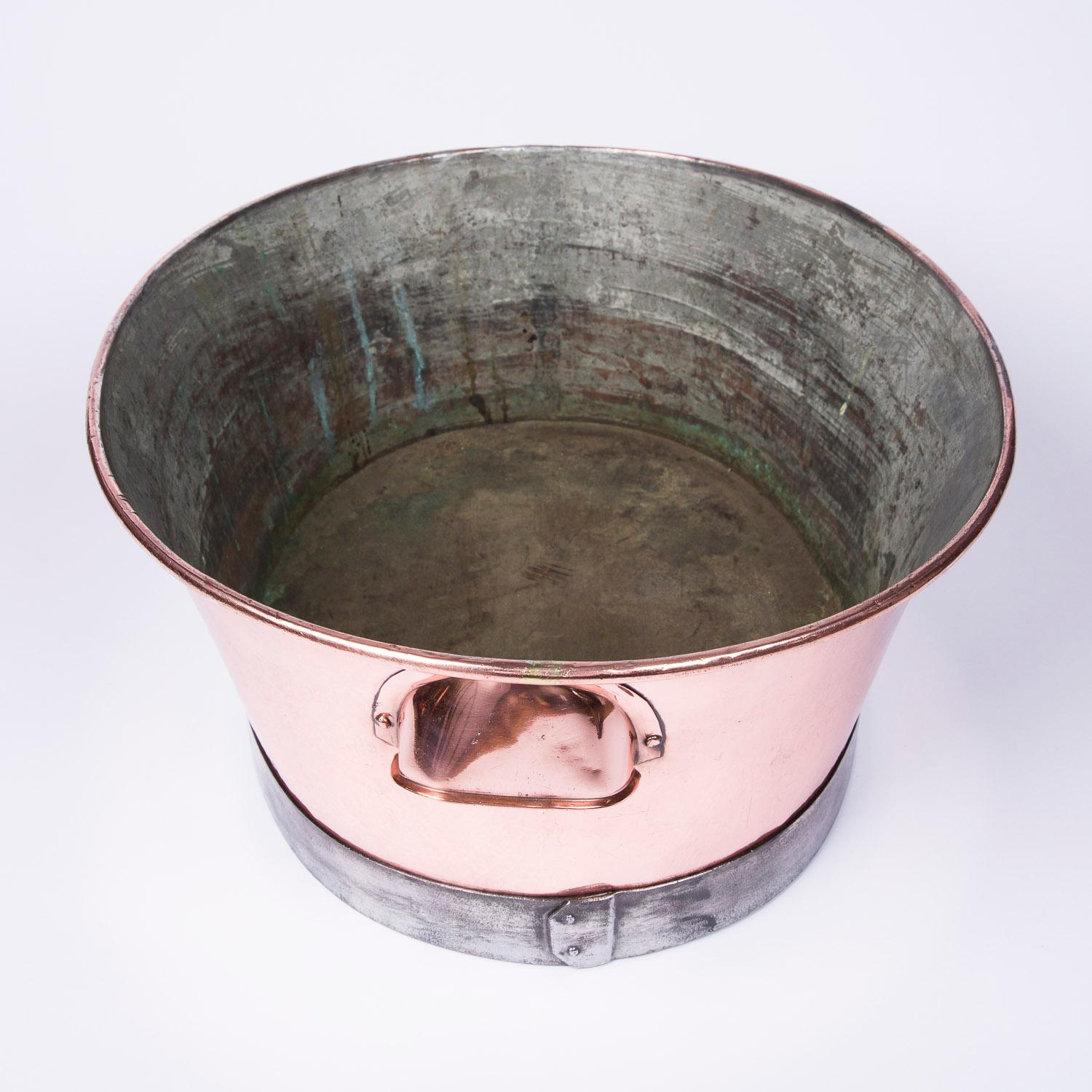 Copper 19th Century French Oval Cooper Bowl For Sale
