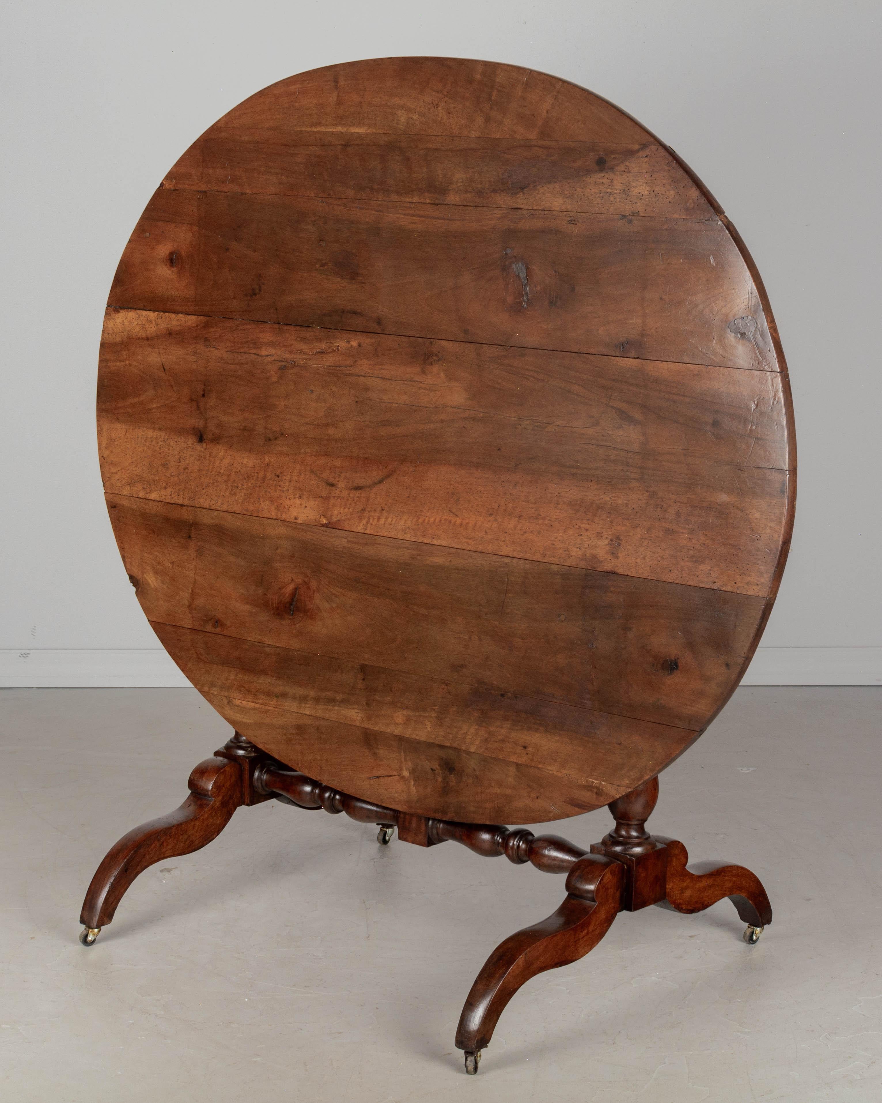 Louis Philippe 19th Century French Oval Dining Table or Tilt Top Table For Sale