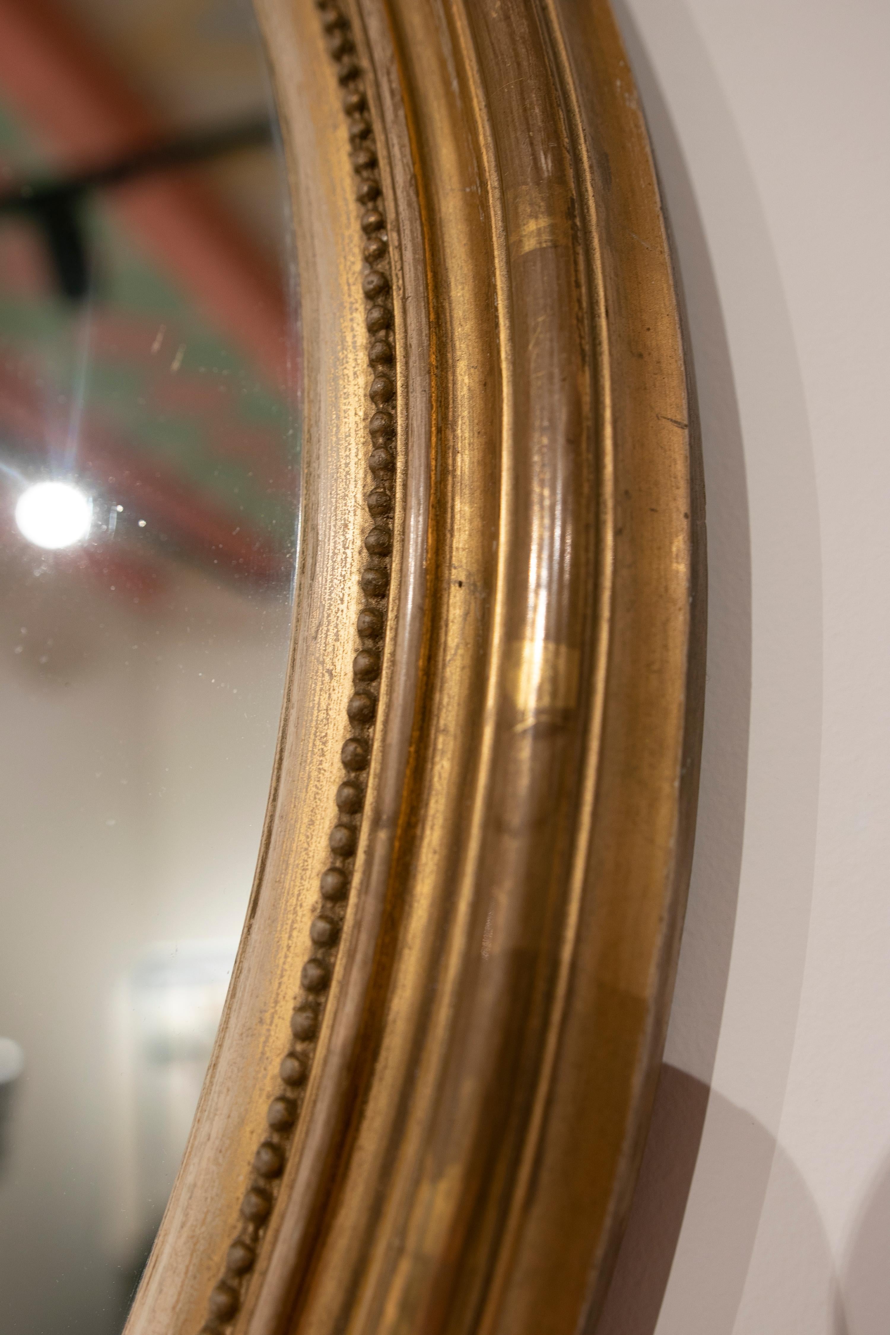 19th Century French Oval Giltwood Mirror 8
