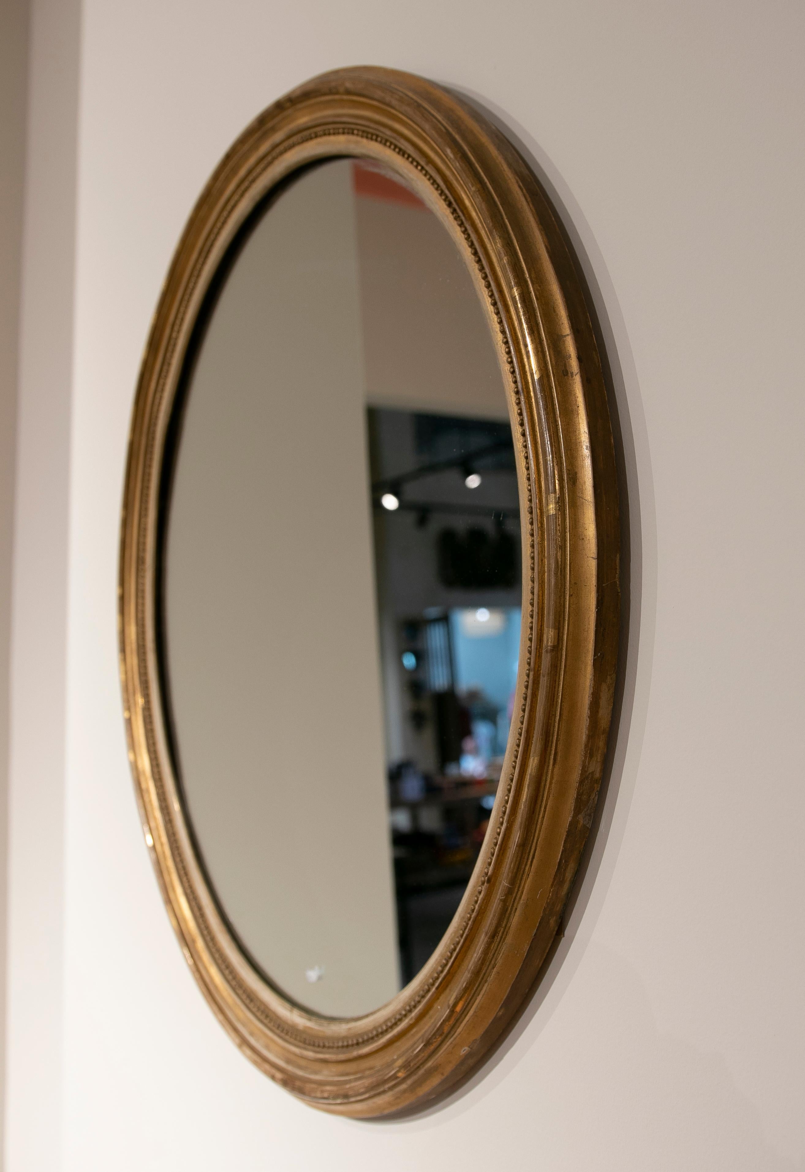 19th Century French Oval Giltwood Mirror 5