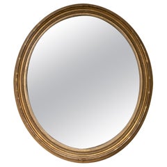 19th Century French Oval Giltwood Mirror