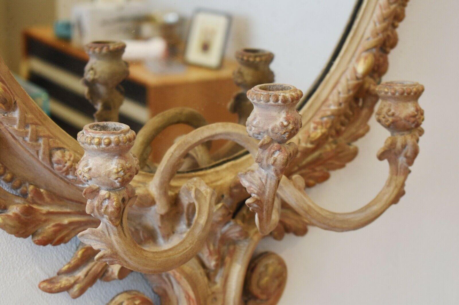 French Oval Mirror & Candle Sconces, 19th Century  In Good Condition In London, GB