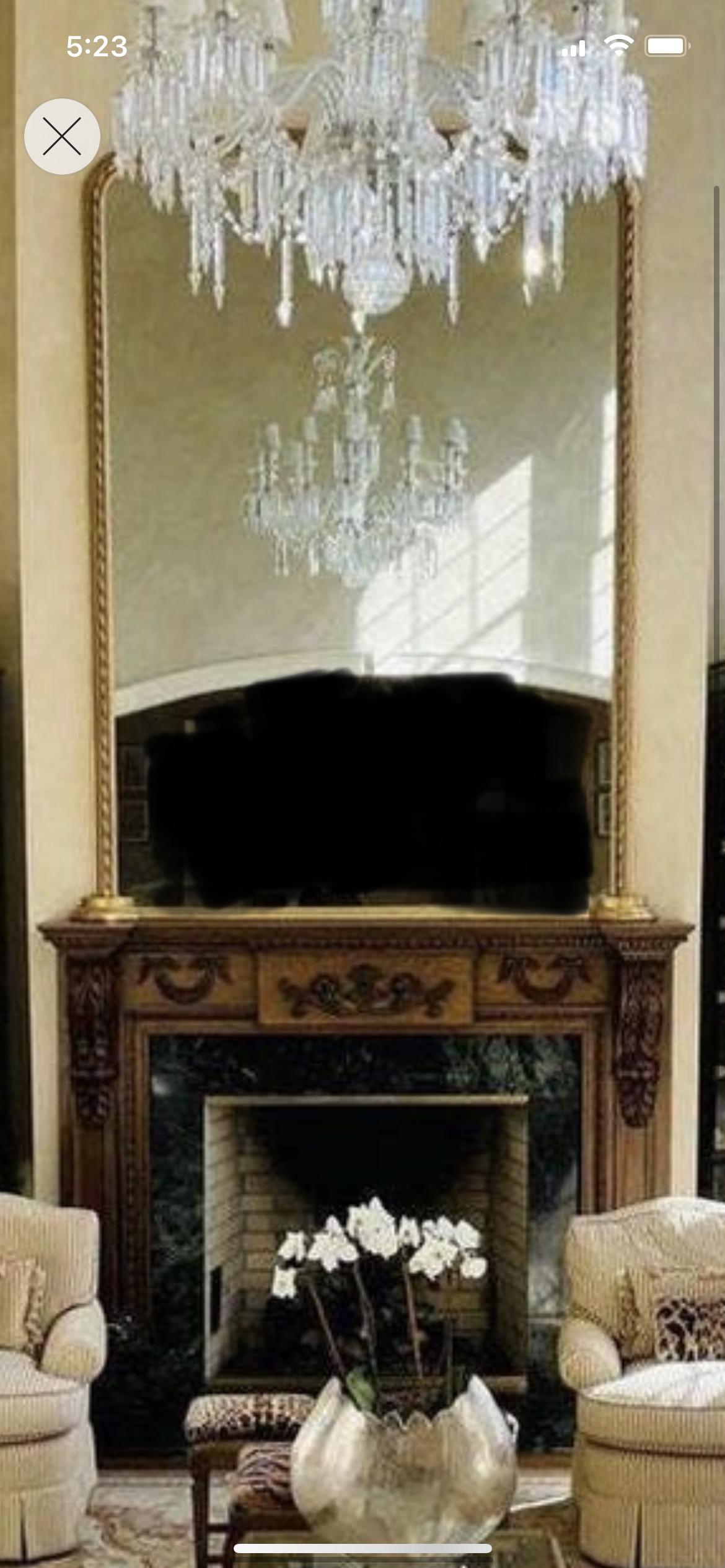 Louis XVI 19th Century, French, over the Mantle Mirror, Monumental, Standing For Sale