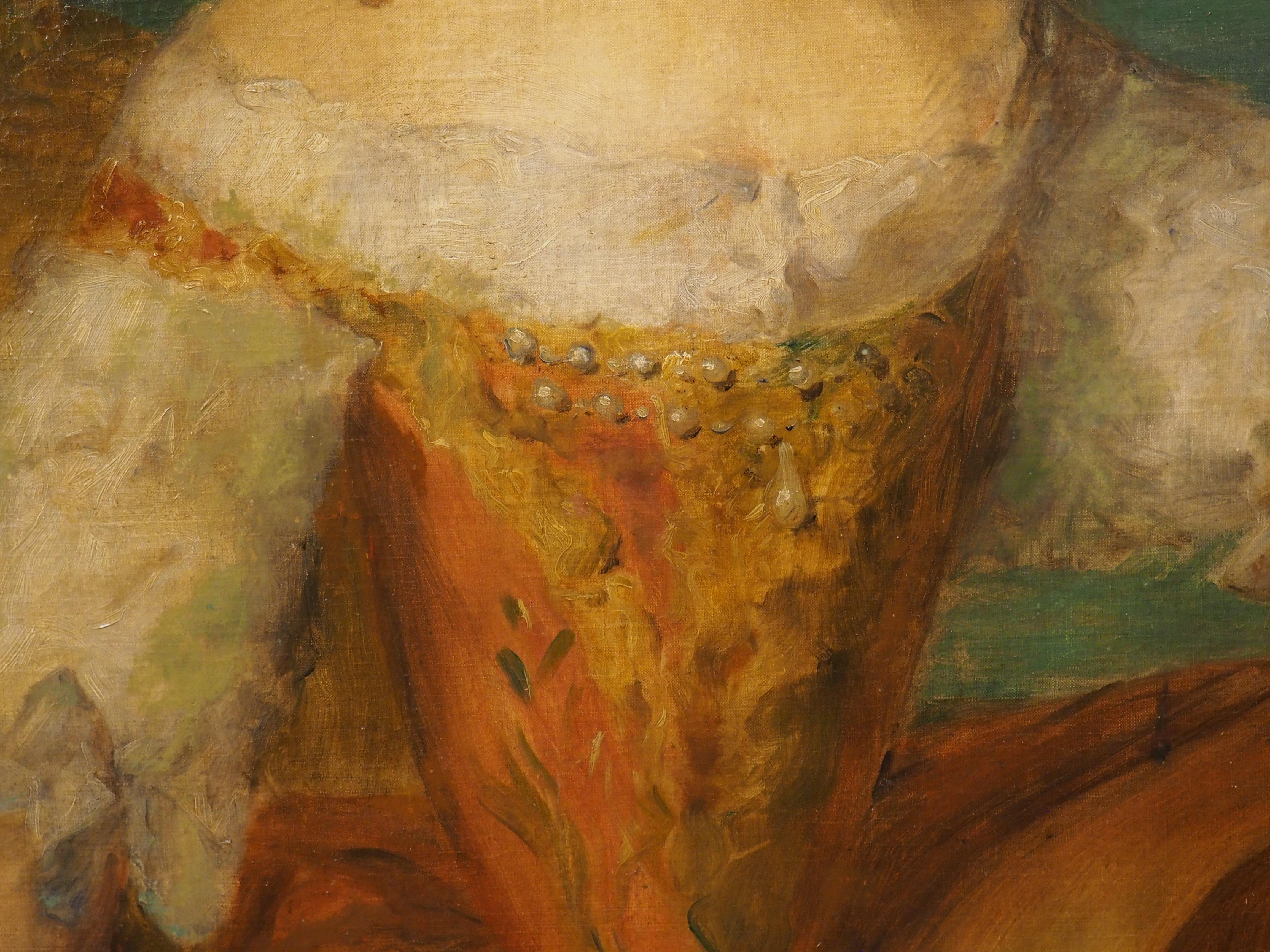 19th Century French Overdoor Painting, The Cellist For Sale 5
