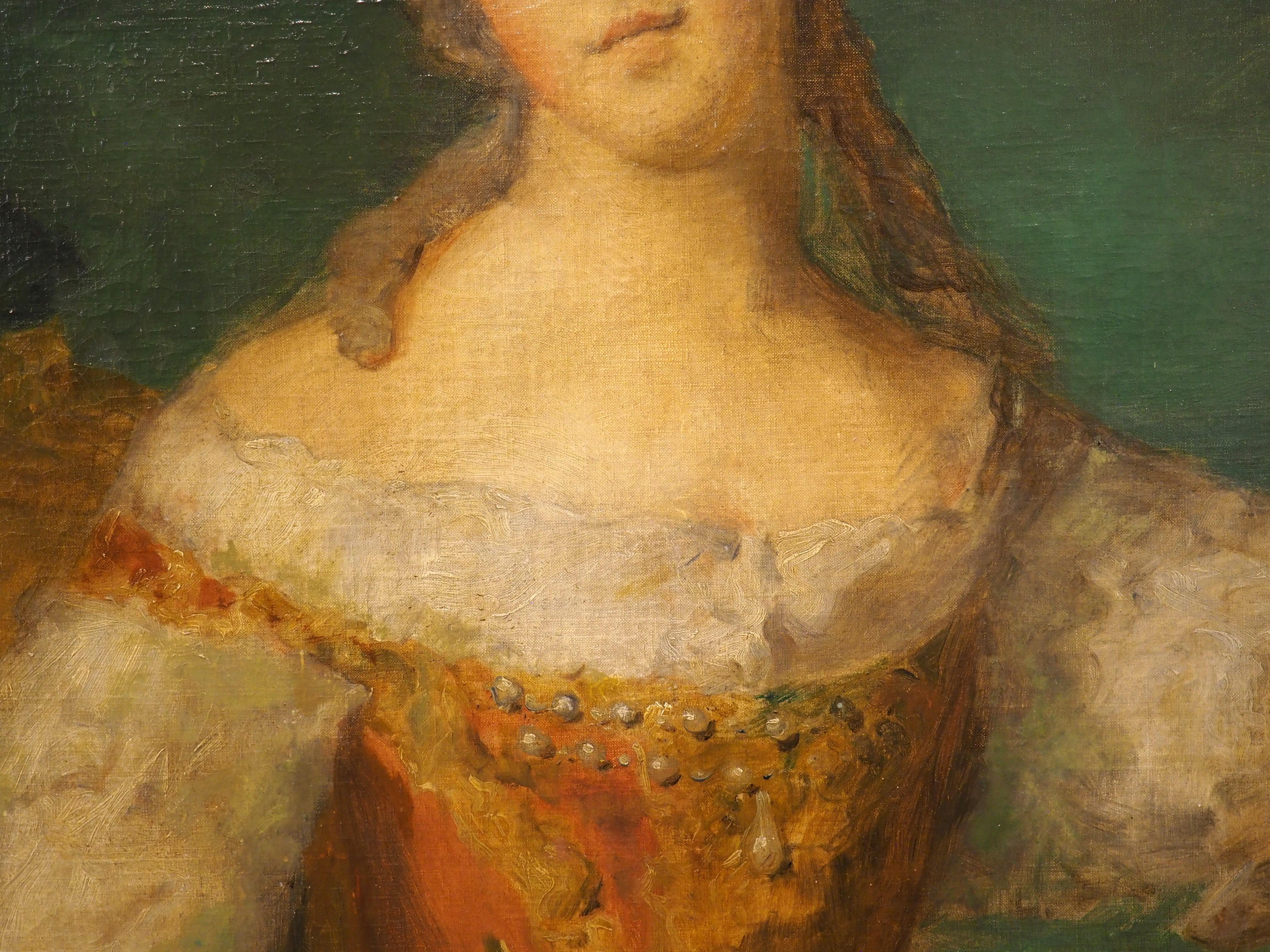 19th Century French Overdoor Painting, The Cellist For Sale 8