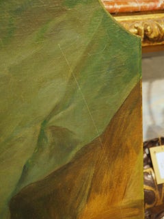 19th Century French Overdoor Painting, The Cellist