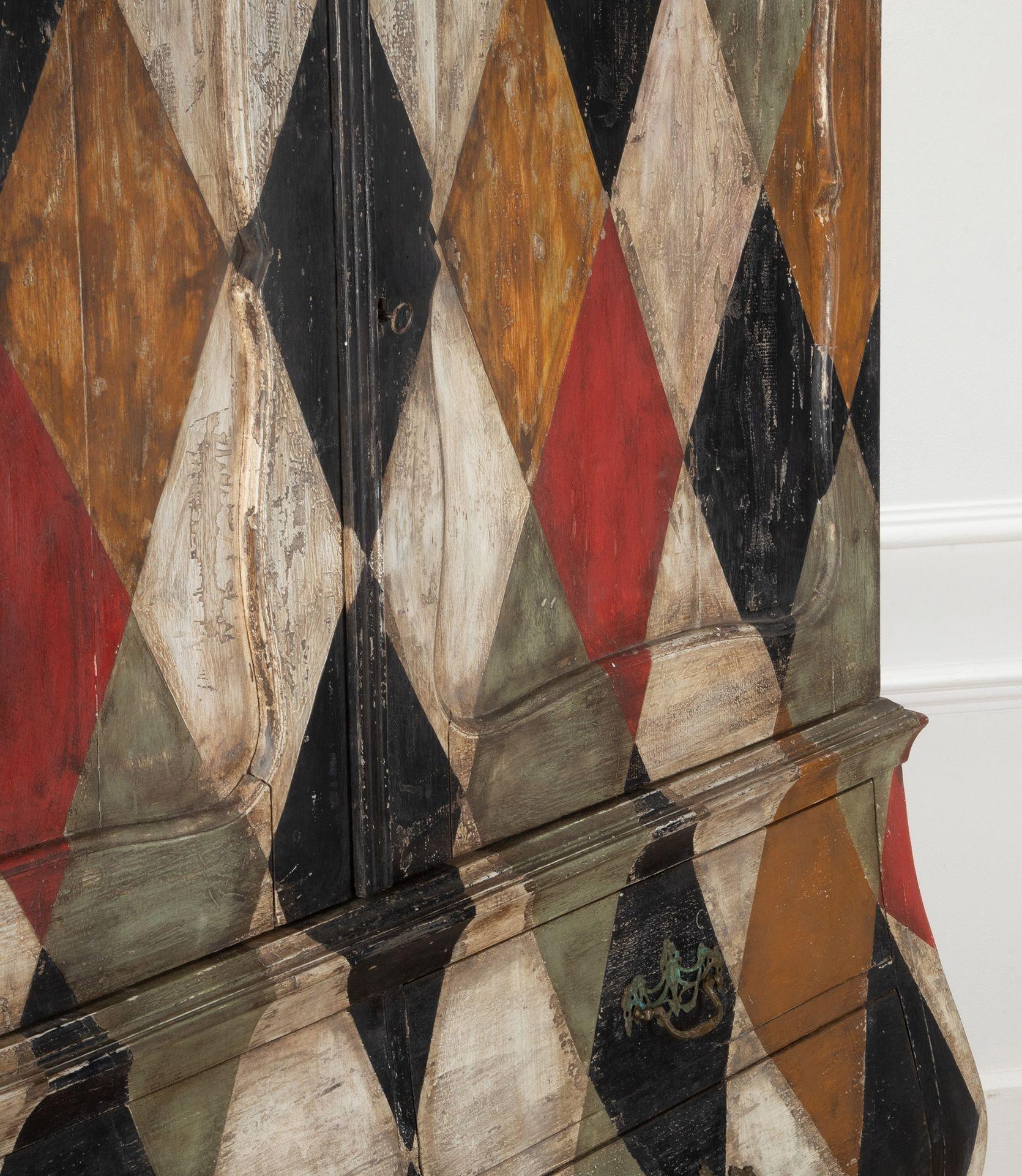 Wood 19th Century French Painted Armoire For Sale