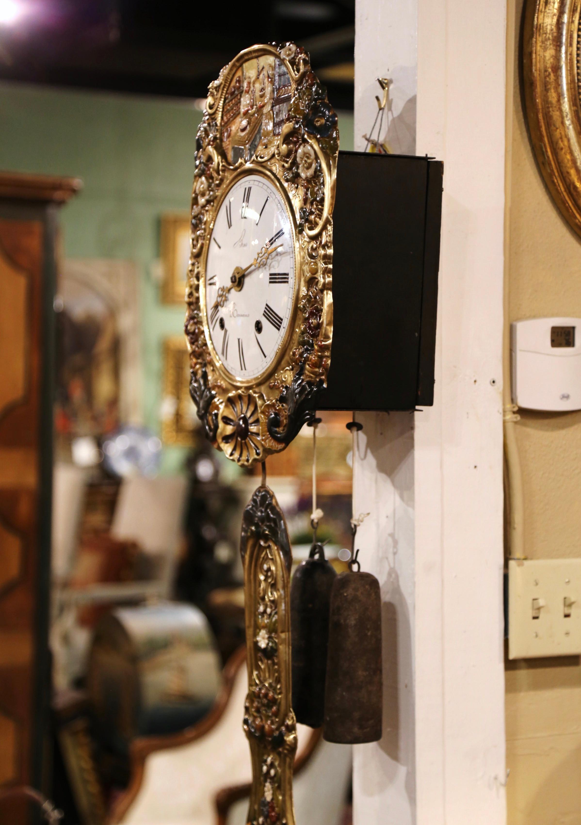 19th Century French Painted Brass Automated Wall 