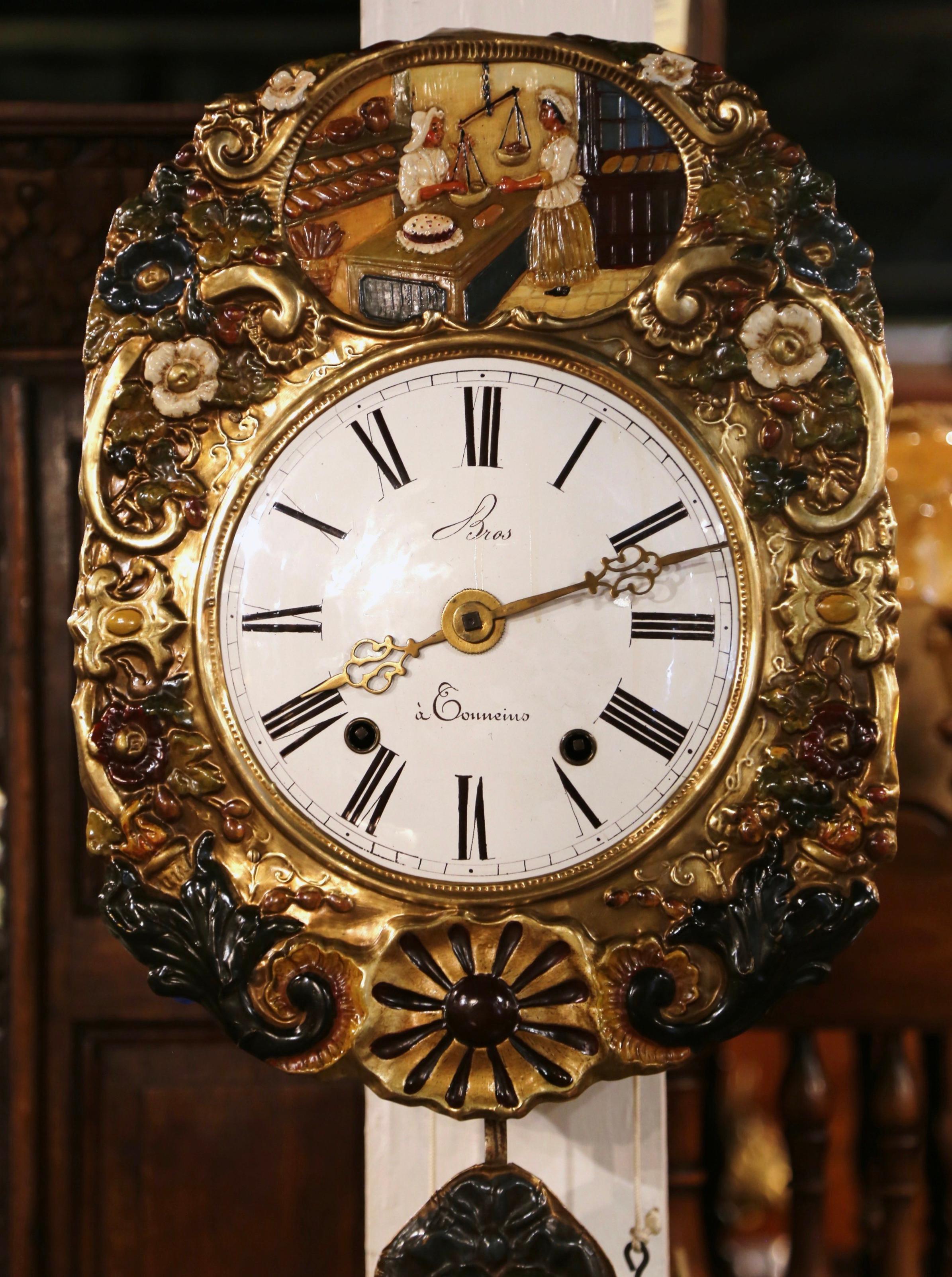 19th Century French Painted Brass Automated Wall 