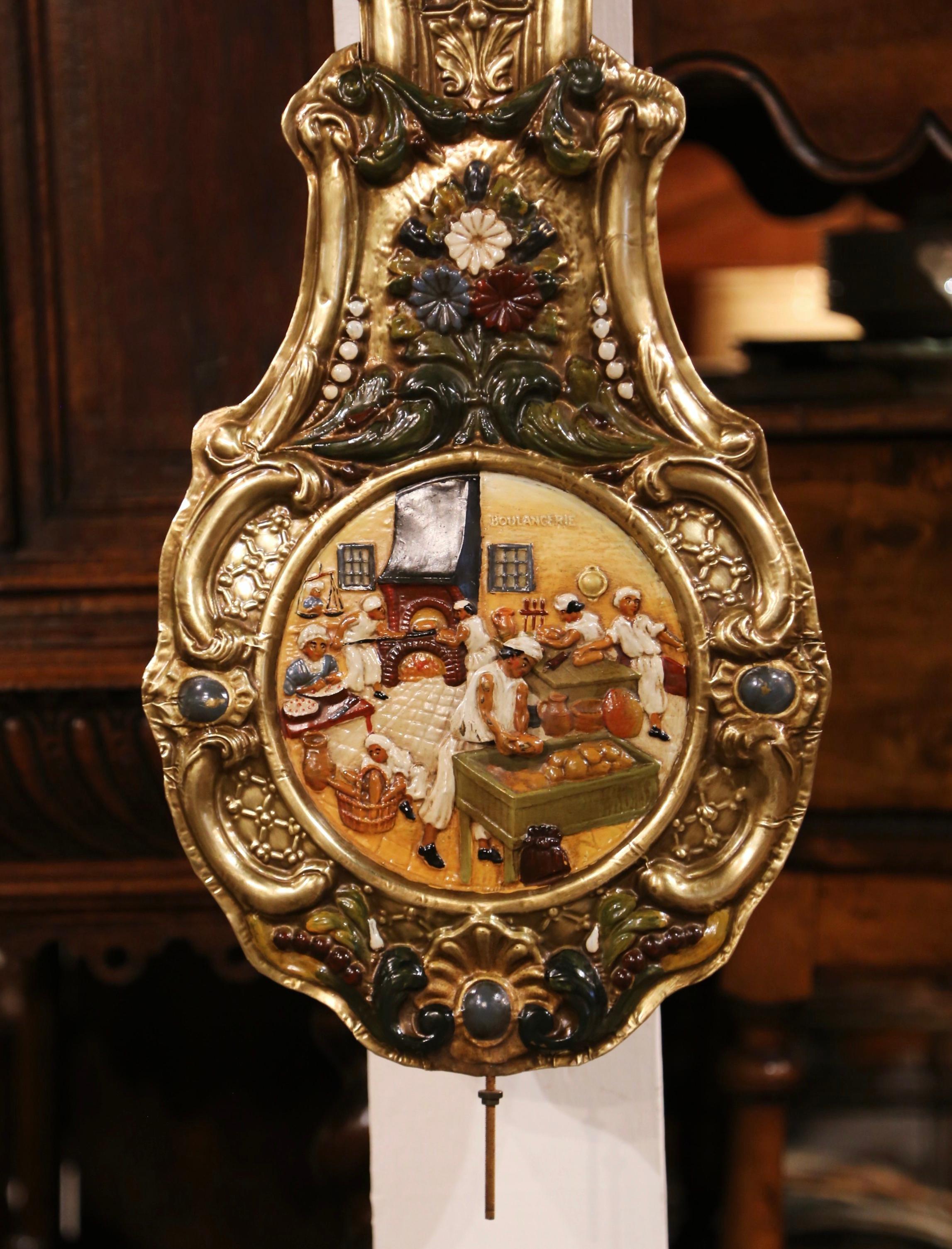 19th Century French Painted Brass Automated Wall 