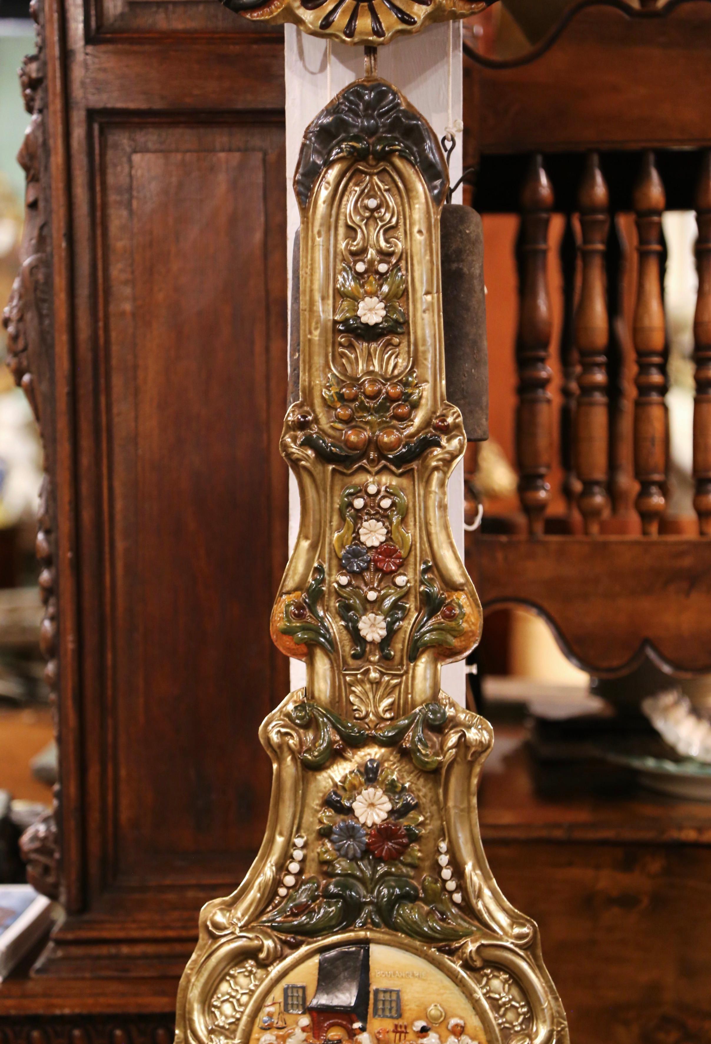 19th Century French Painted Brass Automated Wall 