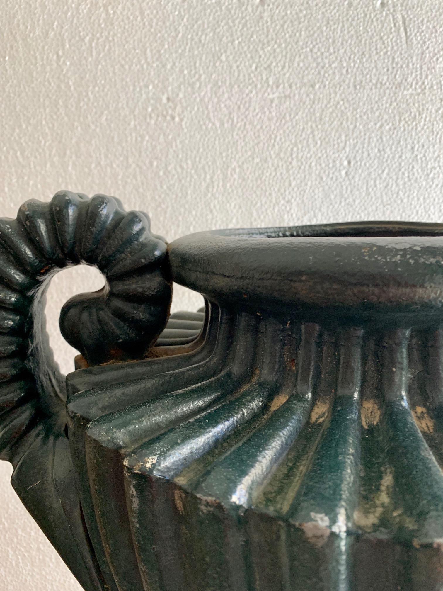 19th Century French Painted Cast Iron Urn 2