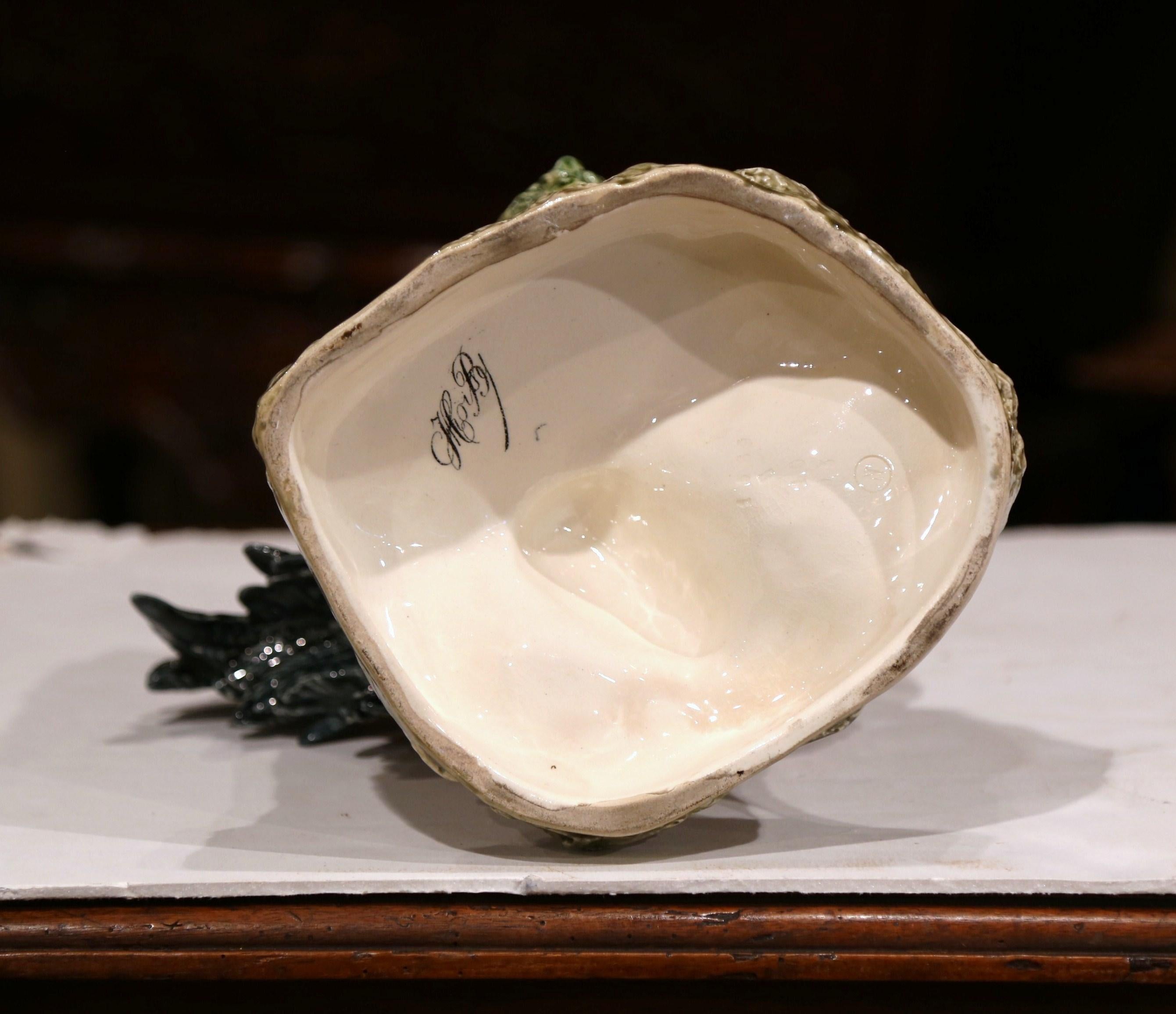 vase en céramique peinte du XIXe siècle:: coq signé Louis Carrier-Belleuse 5