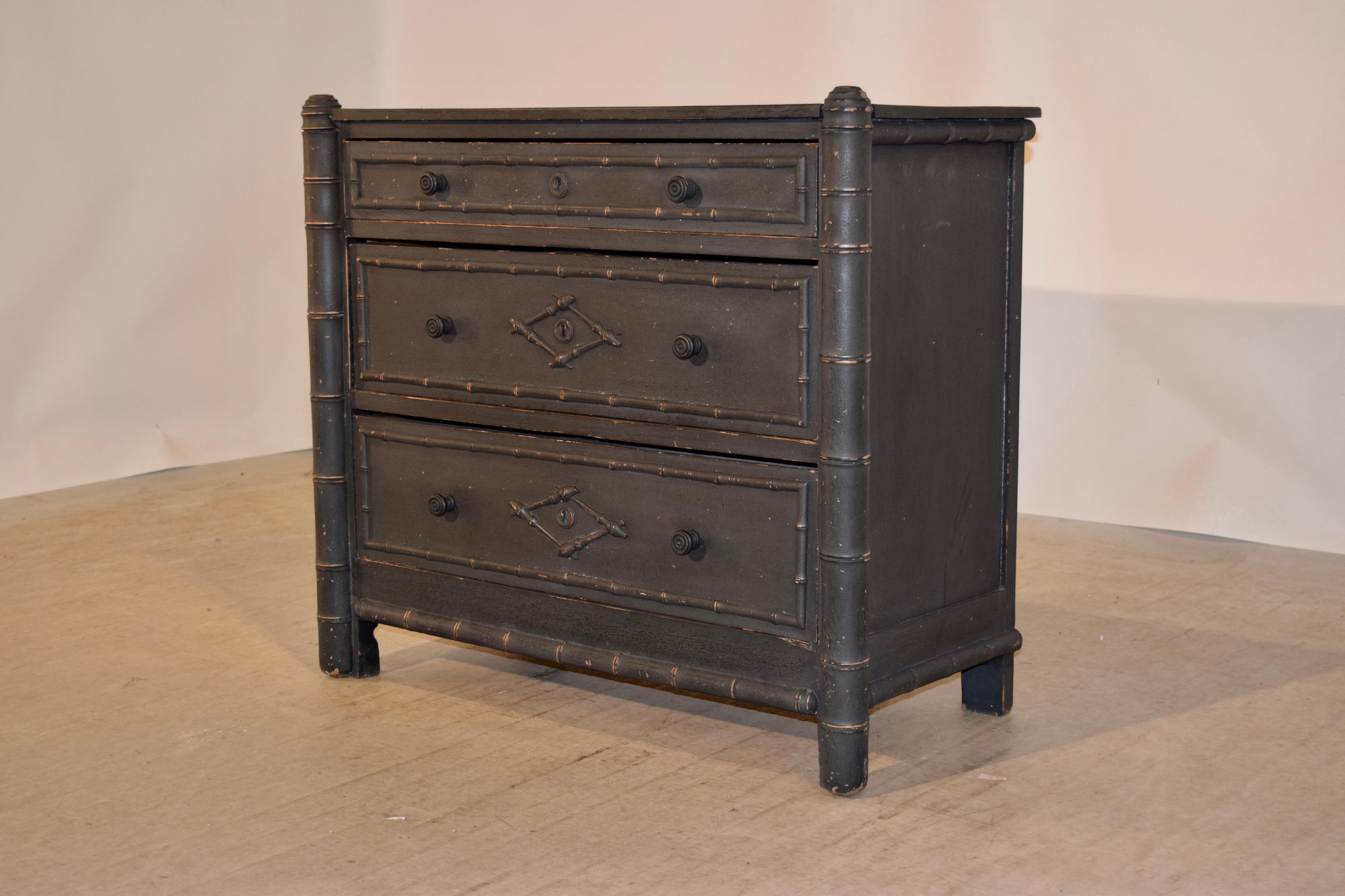19th Century French Painted Chest In Good Condition In High Point, NC