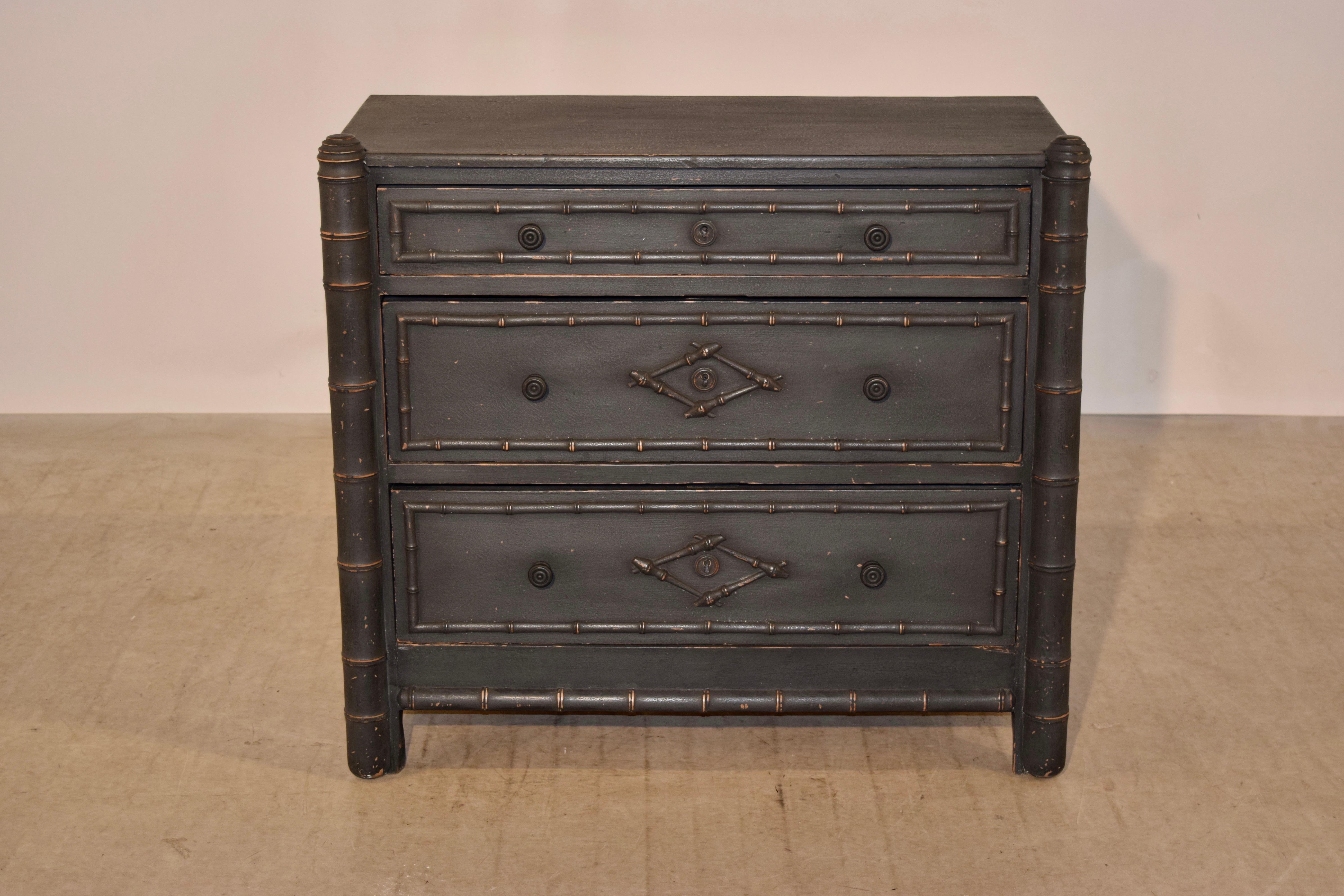 Cherry 19th Century French Painted Chest
