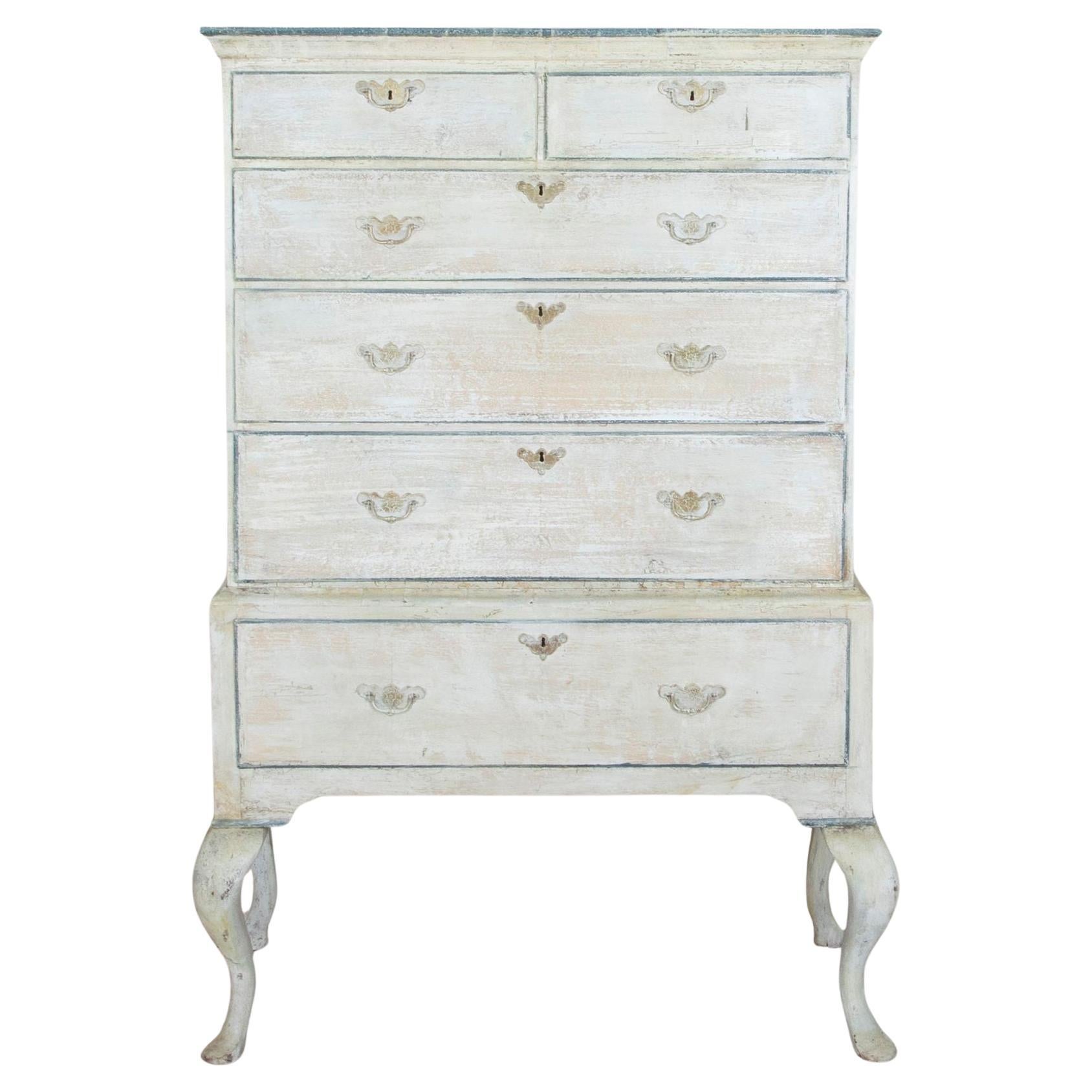 19th Century French Painted Chest on Stand