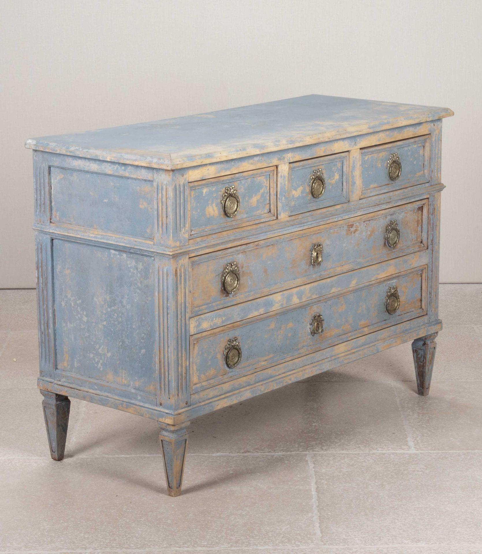 Late 19th Century French bleached and painted walnut commode. Circa 1890.