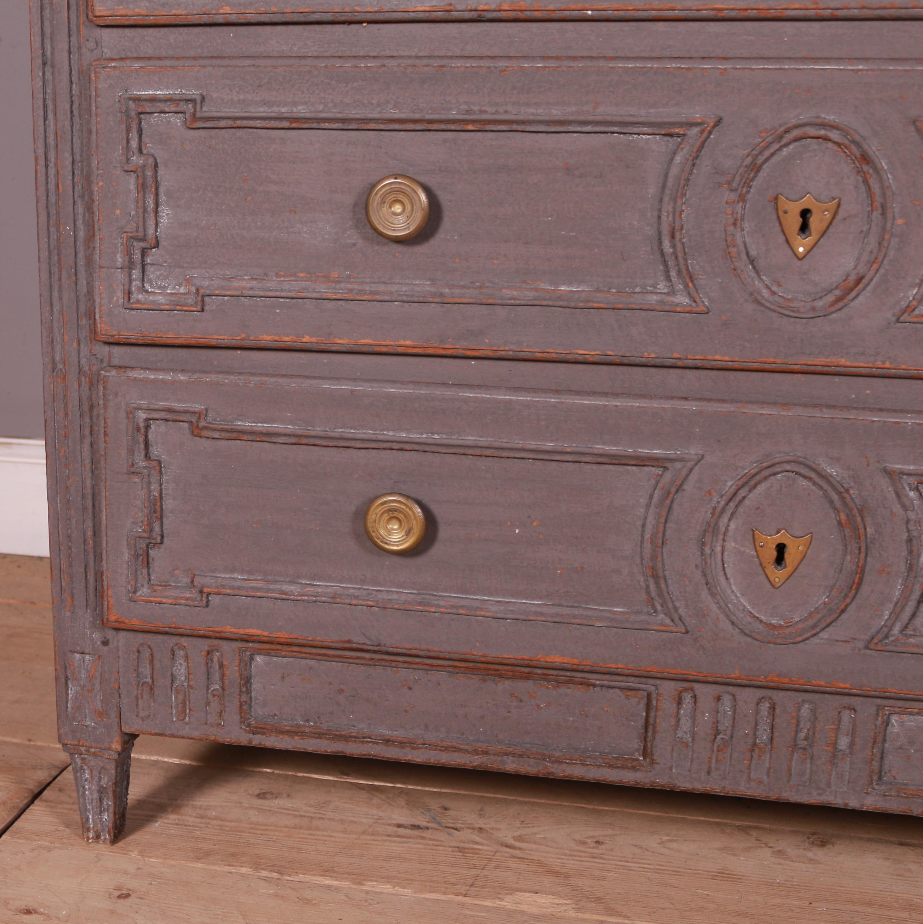 Oak 19th Century French Painted Commode For Sale