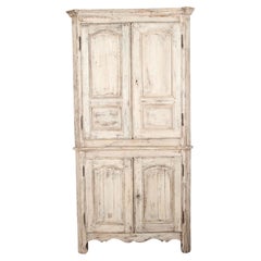 19th Century French Painted Corner Cupboard