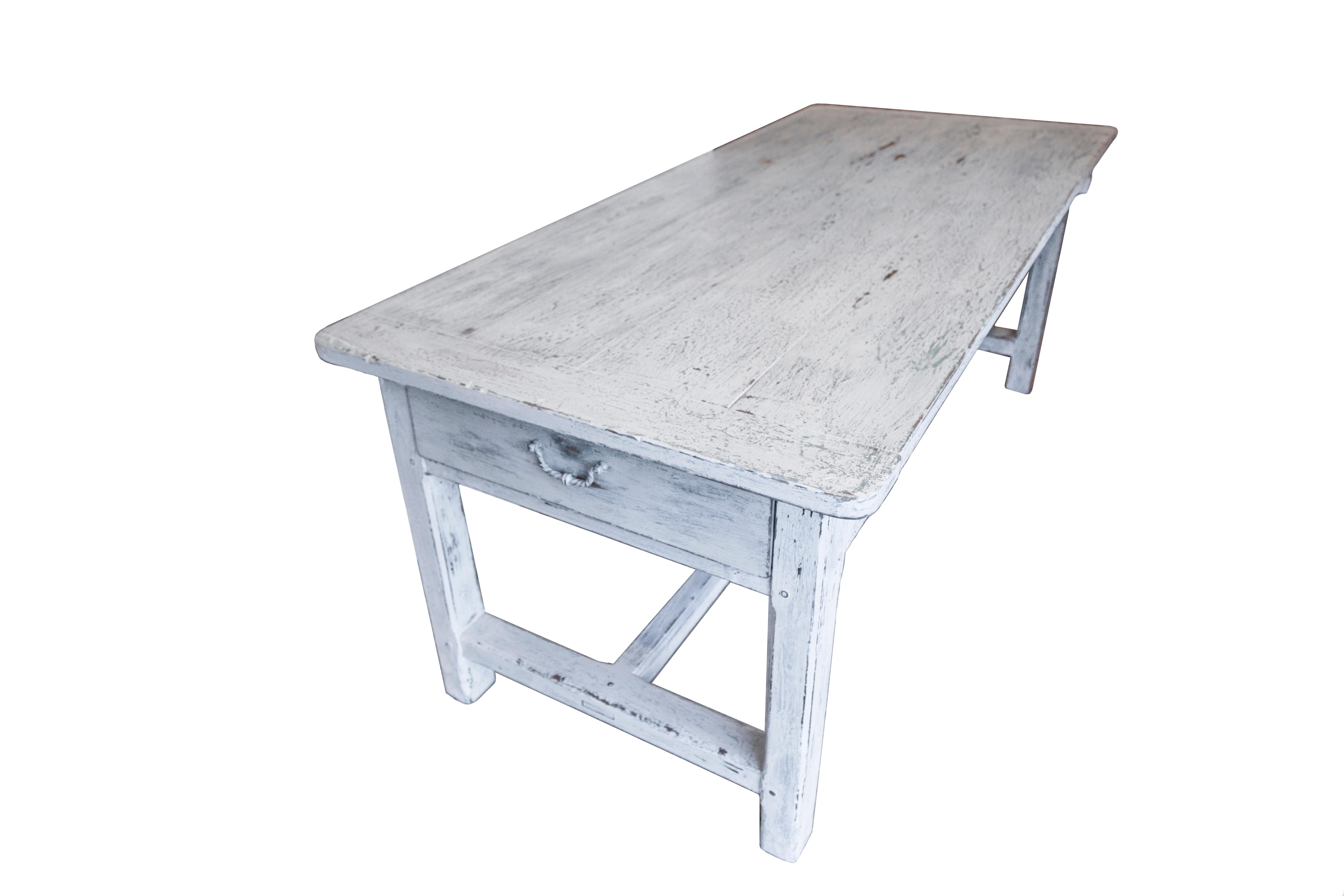 Rustic 19th Century French Painted Country Table